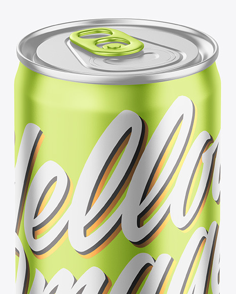 250ml Matte Metallic Drink Can Mockup PSD #7