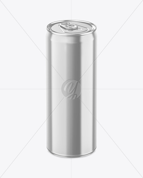 250ml Glossy Metallic Drink Can Mockup PSD #3