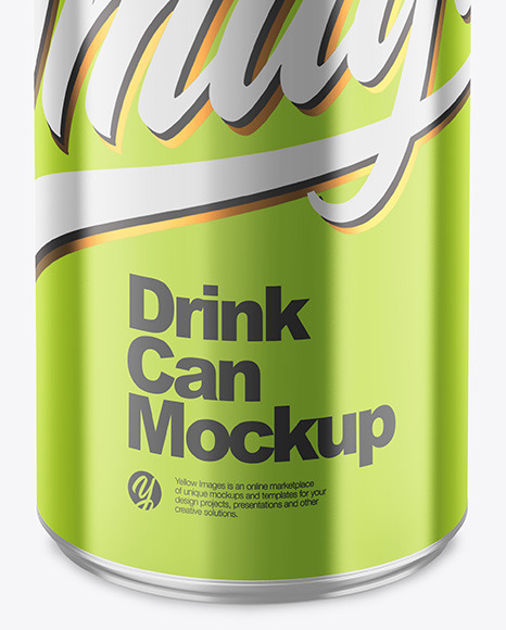 250ml Glossy Metallic Drink Can Mockup PSD #6