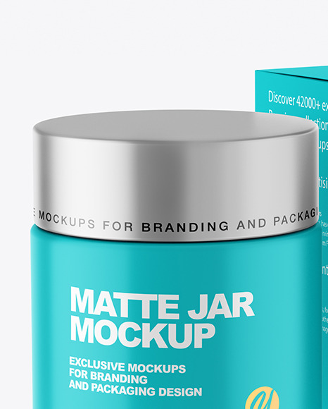 Matte Cosmetic Jar with Paper Box Mockup PSD #3