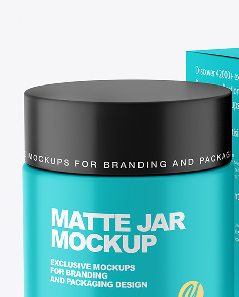 Matte Cosmetic Jar with Paper Box Mockup PSD #4