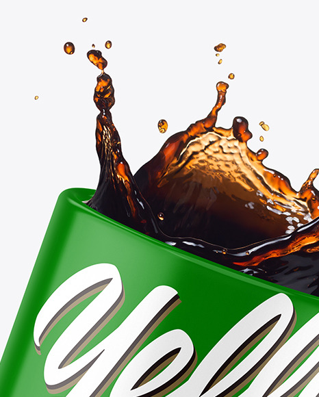 Glossy Mug w  Coffee Splash Mockup PSD #2