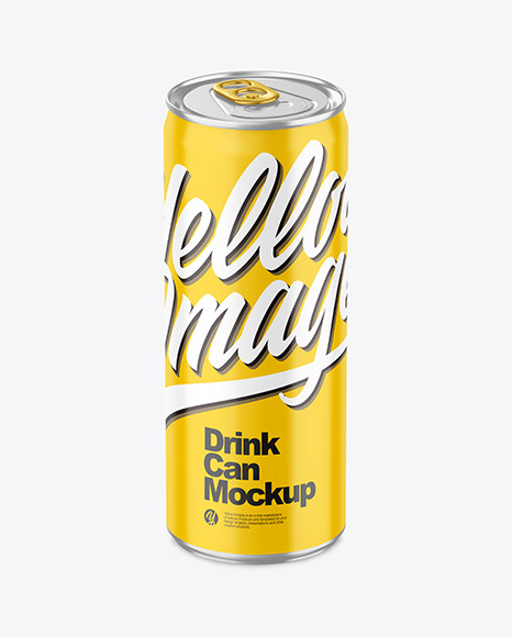 250ml Metallic Drink Can w/ Glossy Finish Mockup