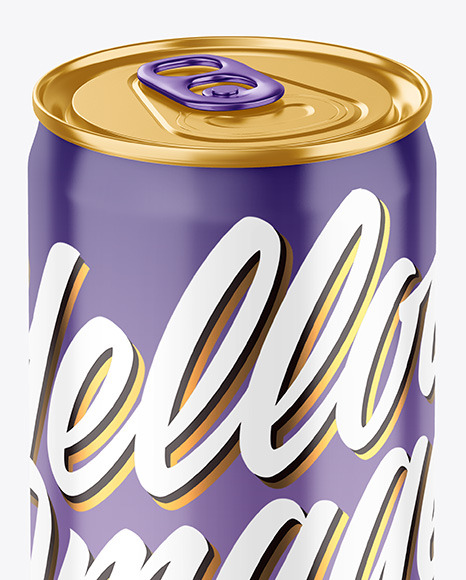 250ml Metallic Drink Can w  Glossy Finish Mockup PSD #1