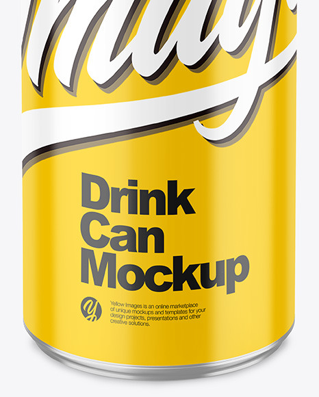 250ml Metallic Drink Can w  Glossy Finish Mockup PSD #5