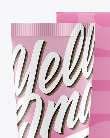 Matte Cosmetic Tube w  Box Mockup PSD #2
