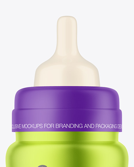 Matte Metallic Baby Bottle Mockup PSD #5