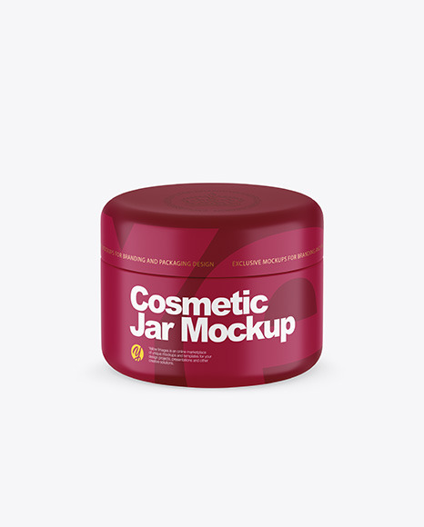 Matte Cosmetic Jar Mockup face 89112