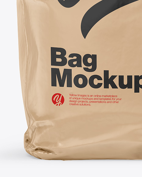 Glossy Kraft Bag Mockup PSD #6
