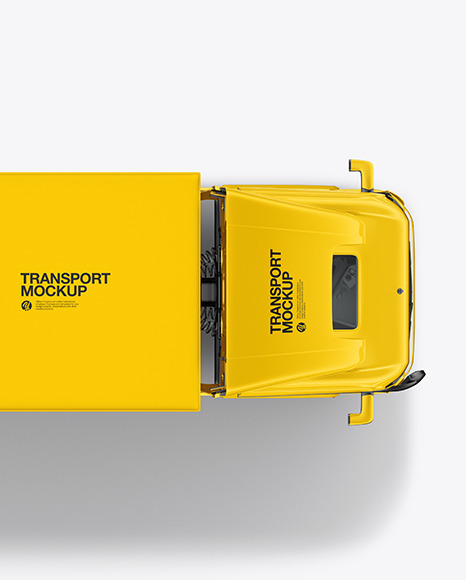 Box Truck Mockup   Top View PSD #2