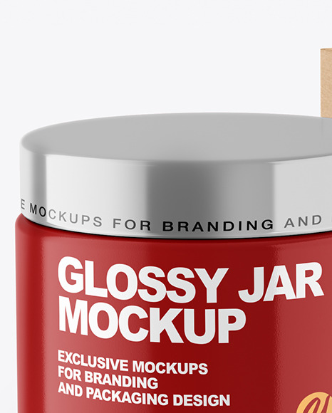 Glossy Cosmetic Jar with Kraft Paper Box Mockup PSD #3