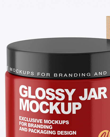 Glossy Cosmetic Jar with Kraft Paper Box Mockup PSD #4