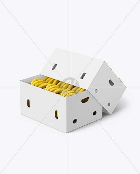 Box with Bananas Mockup PSD #1