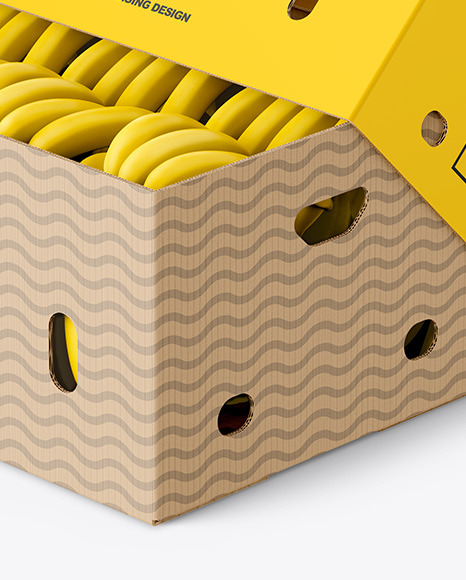 Box with Bananas Mockup PSD #4