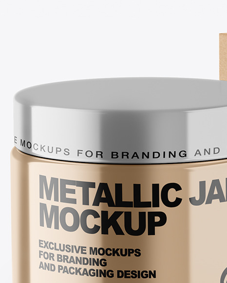 Metallic Cosmetic Jar with Kraft Paper Box Mockup PSD #4