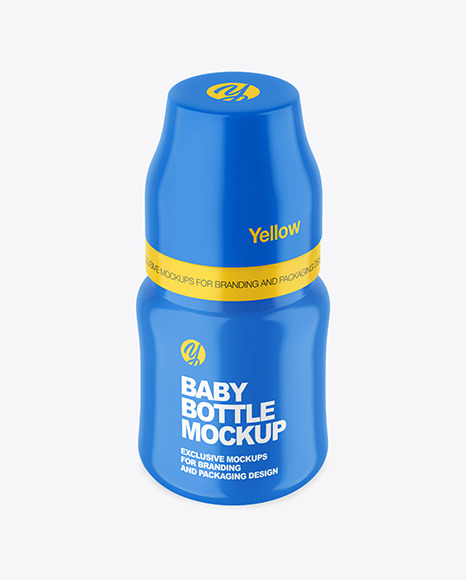 Glossy Baby Bottle Mockup PSD #2