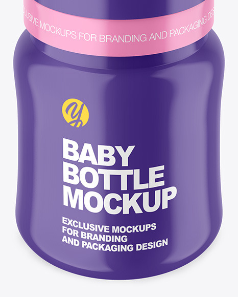 Glossy Baby Bottle Mockup PSD #6