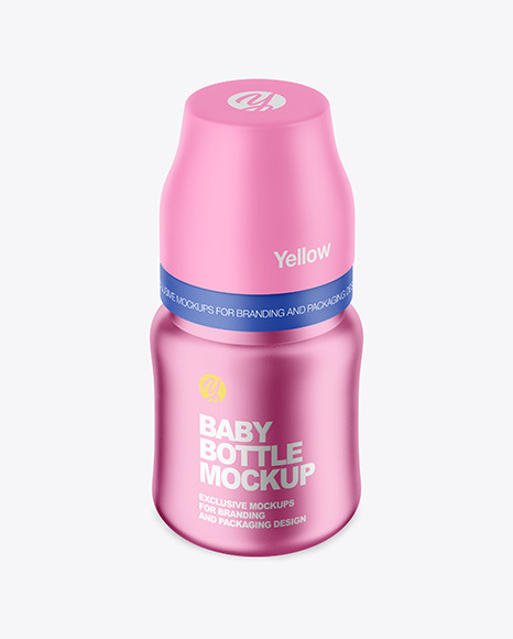Matte Metallic Baby Bottle Mockup PSD #2