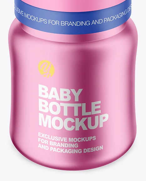 Matte Metallic Baby Bottle Mockup PSD #6