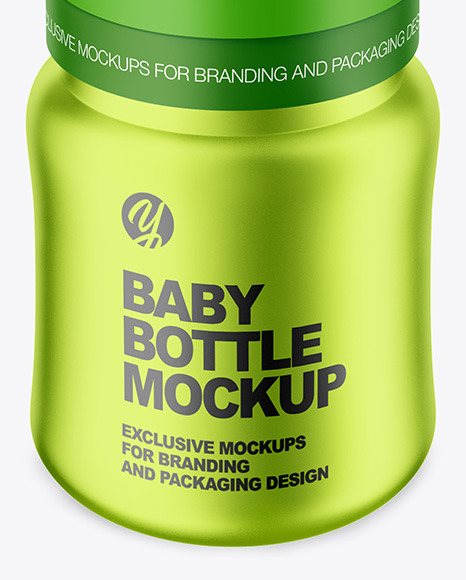 Matte Metallic Baby Bottle Mockup PSD #5