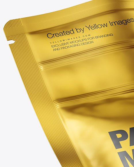 Glossy Metallic Pouch Mockup PSD #2