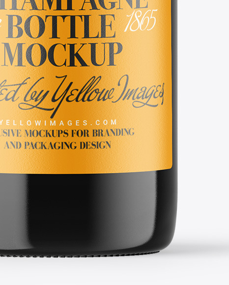 Dark Glass Champagne Bottle Mockup champagne 89225