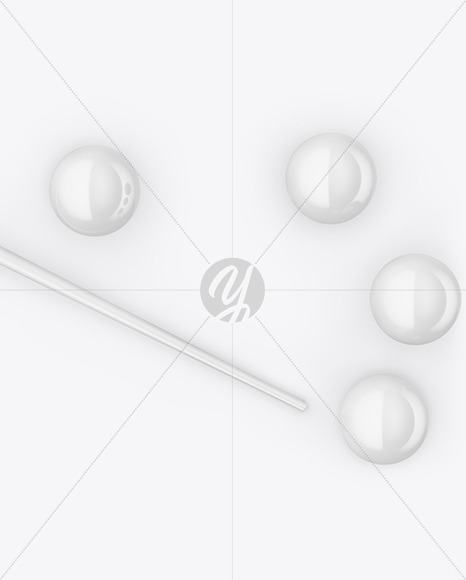 Billiard Balls and Cue Mockup PSD #3