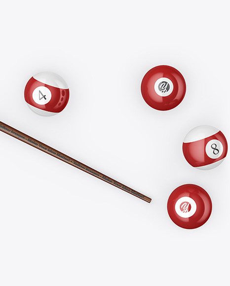 Billiard Balls and Cue Mockup
