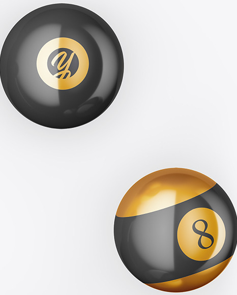 Billiard Balls and Cue Mockup PSD #1