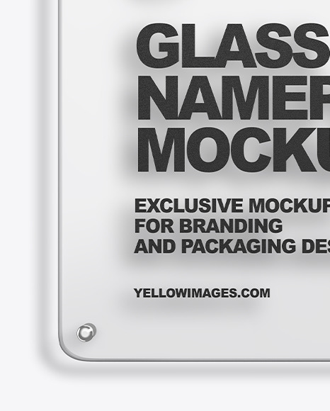 Glass Nameplate Mockup PSD #6