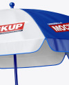 Beach Umbrella w/ Folding Chair Mockup - Half Side View