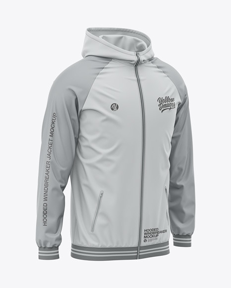 Hooded Windbreaker Mockup apparel 11864