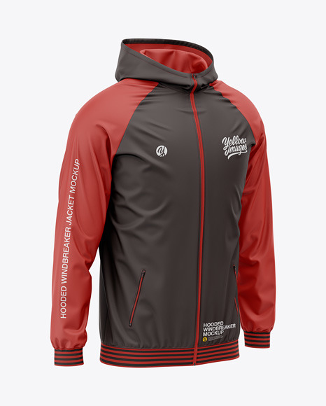 Hooded Windbreaker Mockup outfit 11871