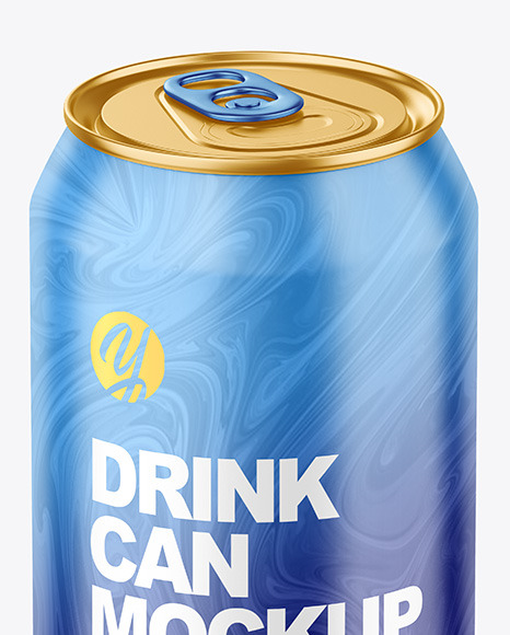 330ml Metallic Drink Can w  Matte Finish Mockup PSD #1