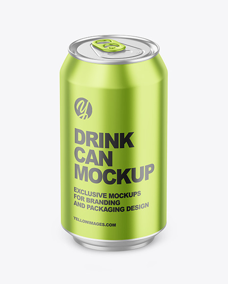 330ml Matte Metallic Drink Can Mockup