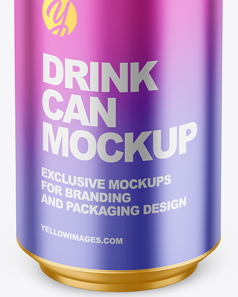 330ml Matte Metallic Drink Can Mockup PSD #6