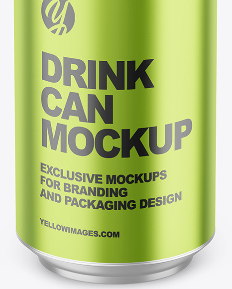 330ml Matte Metallic Drink Can Mockup PSD #5