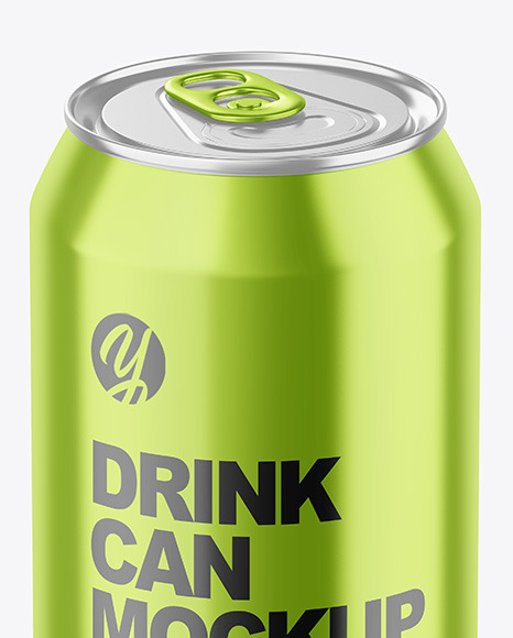 330ml Glossy Metallic Drink Can Mockup PSD #1