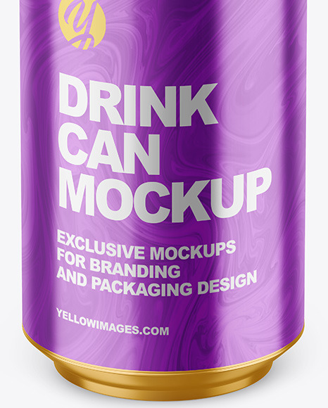 330ml Glossy Metallic Drink Can Mockup PSD #5