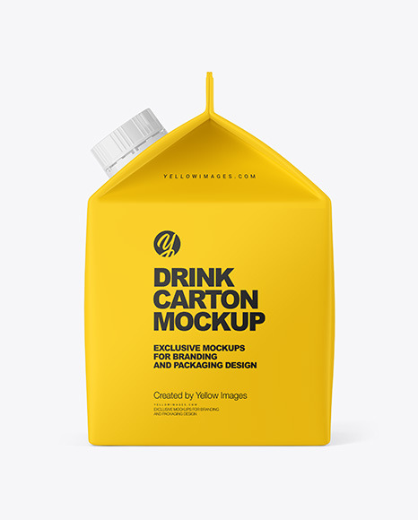 Matte Drink Carton with Screw Cap Mockup