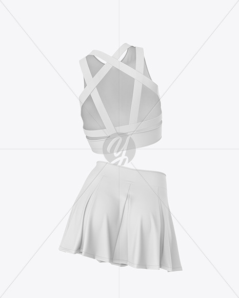 Cheerleader Costume Mockup – Back View PSD #3