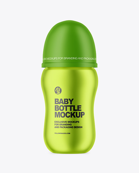 Matte Metallic Baby Bottle Mockup PSD #2