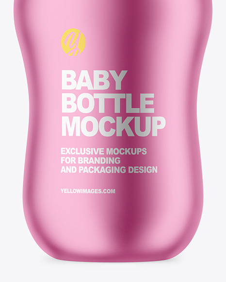 Matte Metallic Baby Bottle Mockup PSD #6