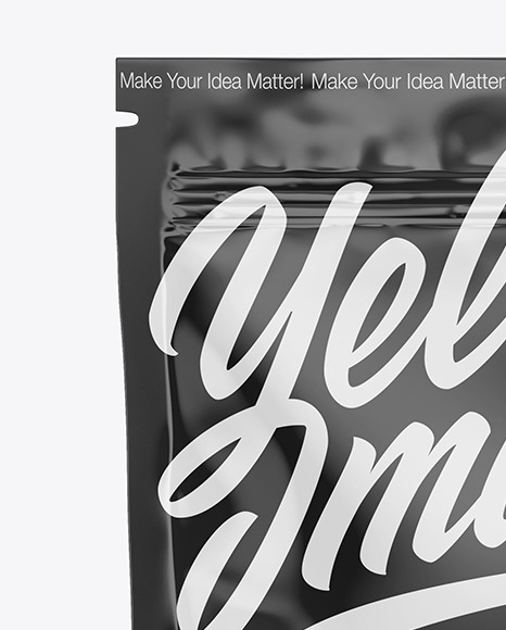 Glossy Stand Up Pouch W  Zipper Mockup PSD #2