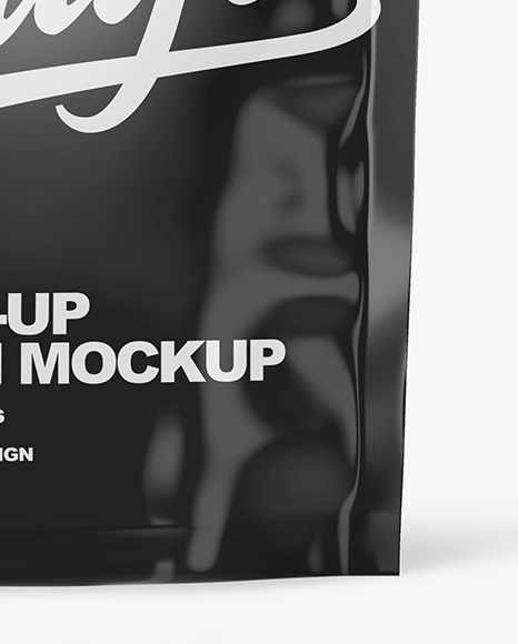 Glossy Stand Up Pouch W  Zipper Mockup PSD #1