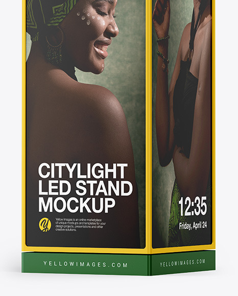 LED Citylight Stand Mockup PSD #1