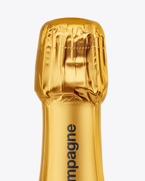 Clear Glass Pink Champagne Bottle Mockup PSD #2