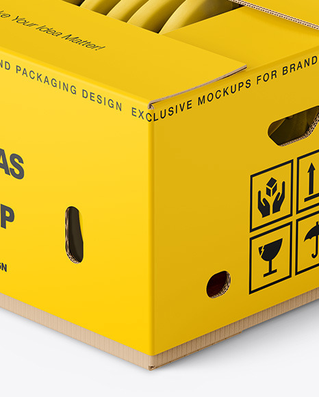 Box with Bananas Mockup PSD #5