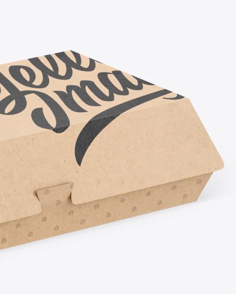 Kraft  Food Box Mockup PSD #1