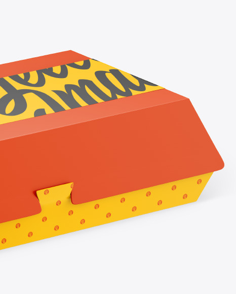 Paper Food Box w  Label Mockup PSD #4